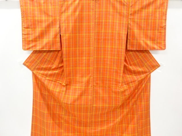 JAPANESE KIMONO / VINTAGE KIMONO / ENSEMBLE / YONEZAWA TSUMUGI / WOVEN GRID